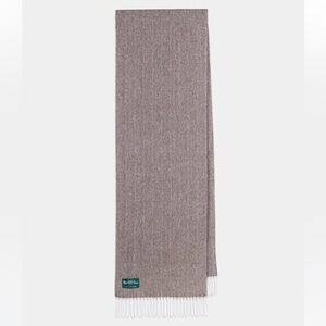 Alan Paine Kinross Cashmere Herringbone Scarf In Mid Brown